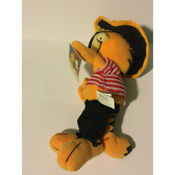 Peluche Vintage Garfield Le Chat En Pirate - Doudou 27 Cm - Ancienne Collection